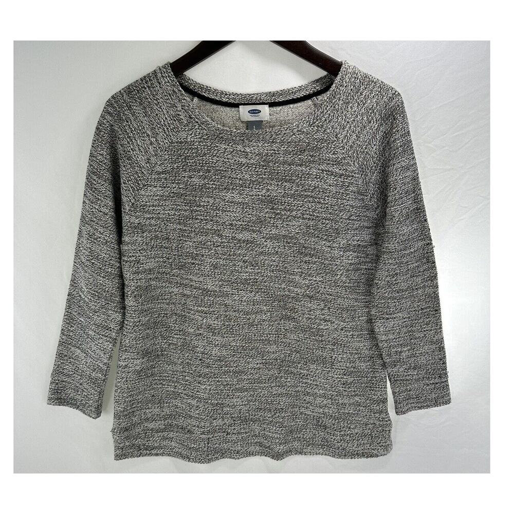Old Navy Womens Sweater Blouse Heather Gray Size Small Round Neck Long Sleeve